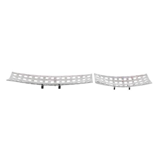 Silver Aluminum Contemporary Tray Set